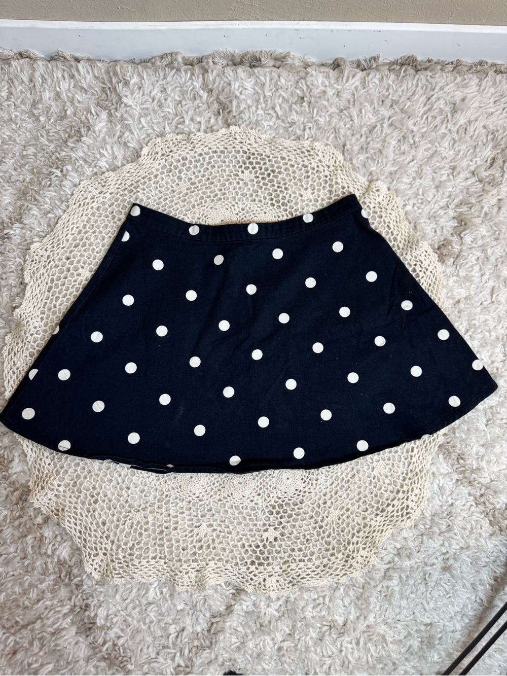 H&M Divided | Skater Skirt with White Polka Dots | Size 12